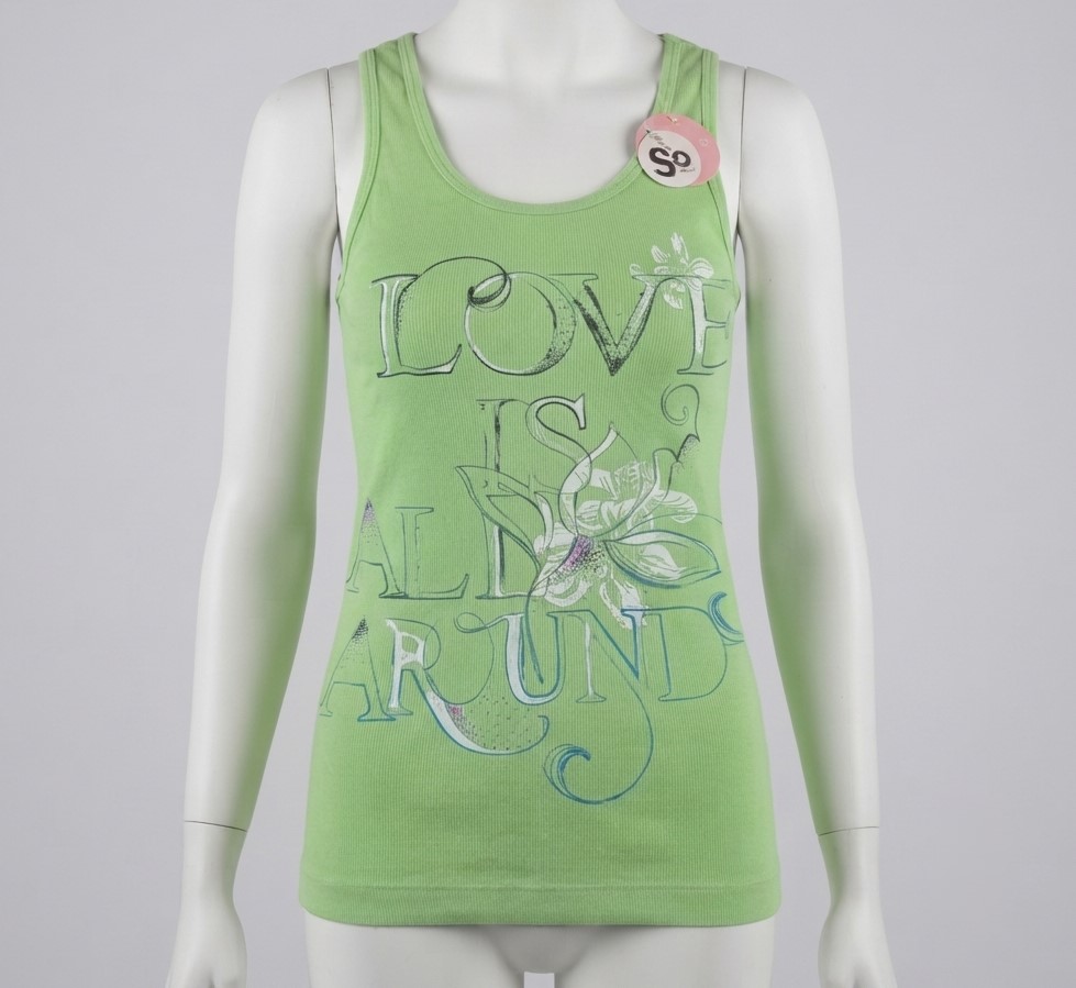 SO Ribbed Graphic Tank Top "Love is all Around" Size M NWT