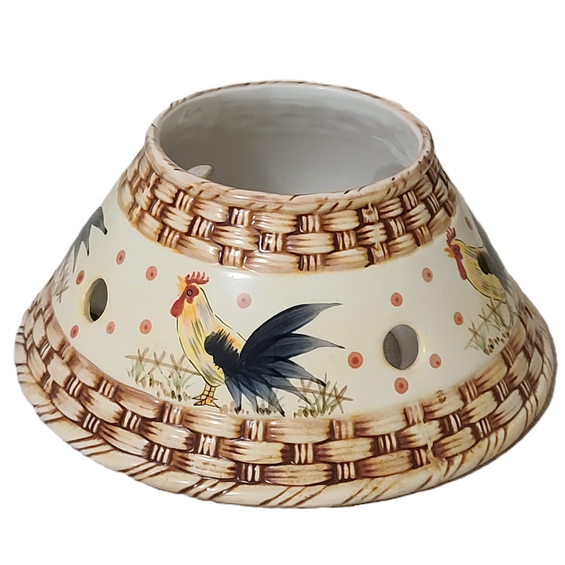 Interior Accents Ceramic Rooster Candle Votive Jar w/Lampshade