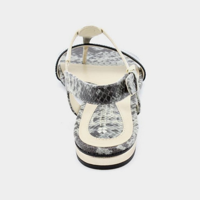 Naturalizer Black & Snakeskin Pattern Thong Sandals