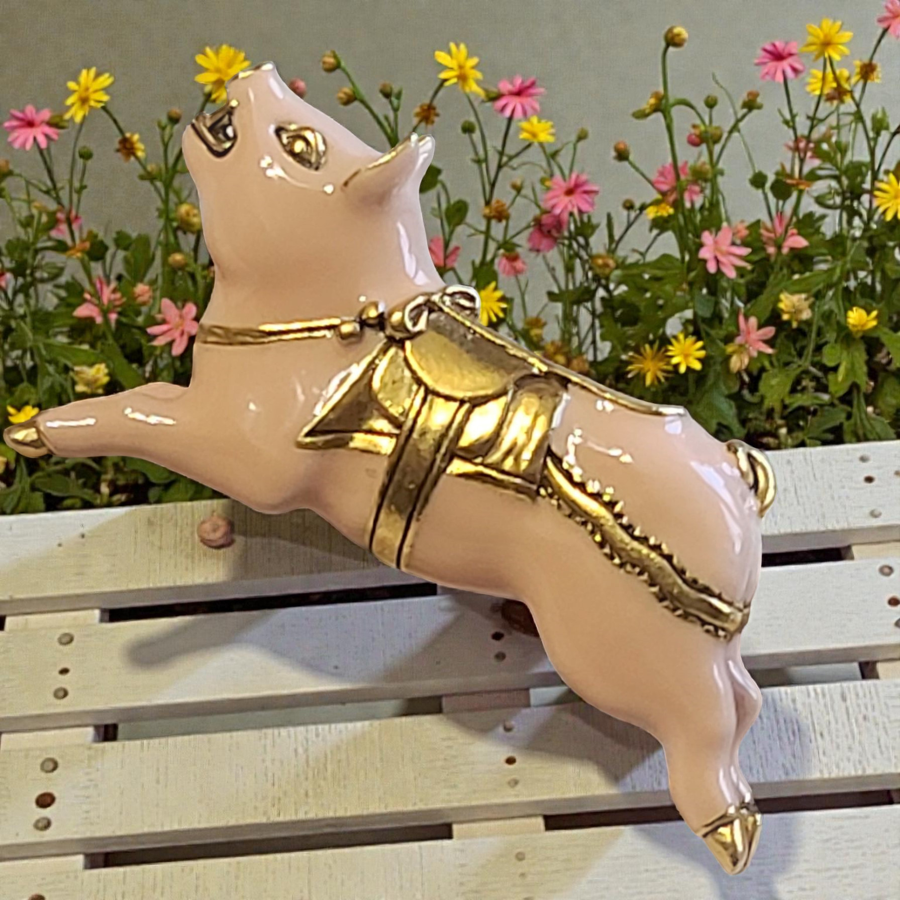 Rare Artist Signed R.M.A. Symbols HMR Circus Pig w/Saddle Rare Artist Signed R.M.A. Symbols HMR Circus Pig w/Saddle