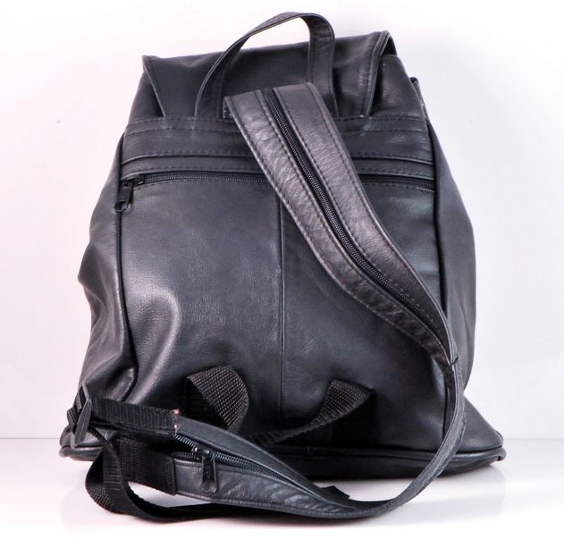 Black Leather Made in Mexico Backpack New