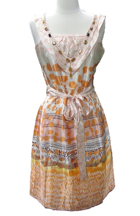 Madison Paige Abstract Print Dress with Embellished Neckline NWT - Click Image to Close