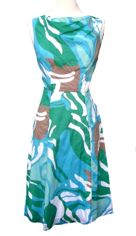 Merona Green & Taupe Swirl Print Sundress NWT