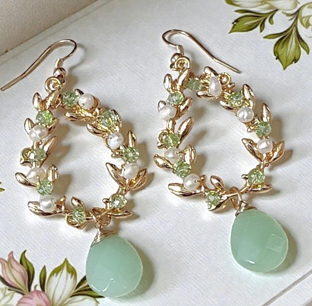 Quartz & Freshwater Pearl Dangle Earrings