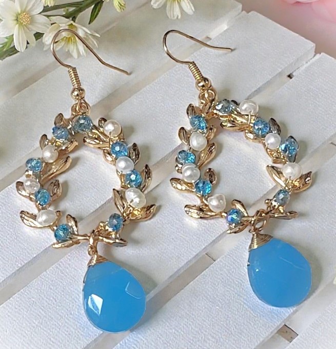 Quartz & Freshwater Pearl Dangle Earrings