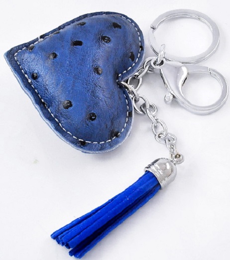 Key Chain - Navy Blue Heart with Tassel $15.00