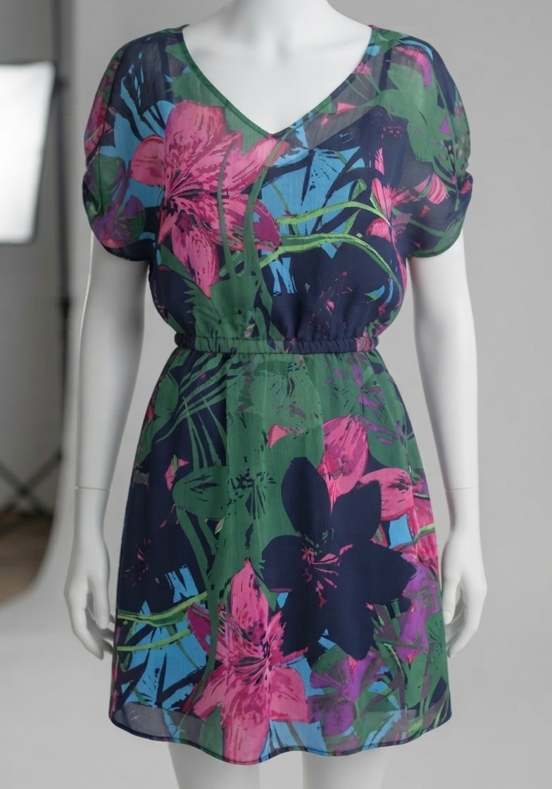 Express Floral LiIlly Print Chiffon Dress NWT