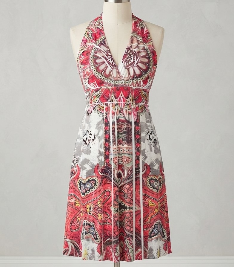 Body Central Subliminal Print Halter Dress
