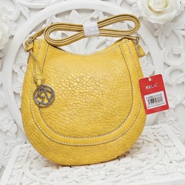 Relic Crossbody Bag Yellow Pebble Design