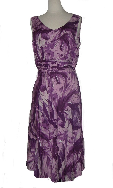 JBS Multi Purple Empire Waist Dress NWT Size M - Click Image to Close