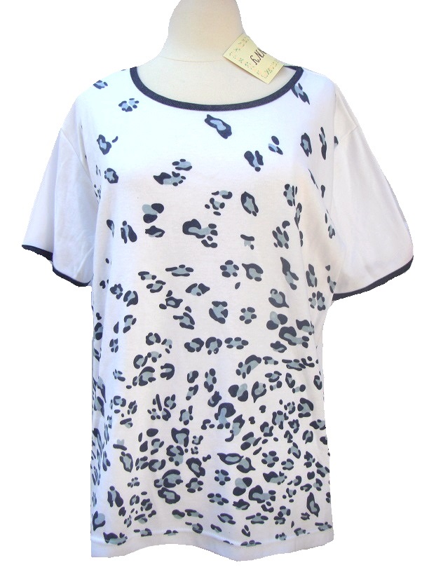 Misses Blue Animal Print Tunic Top NWT - Click Image to Close