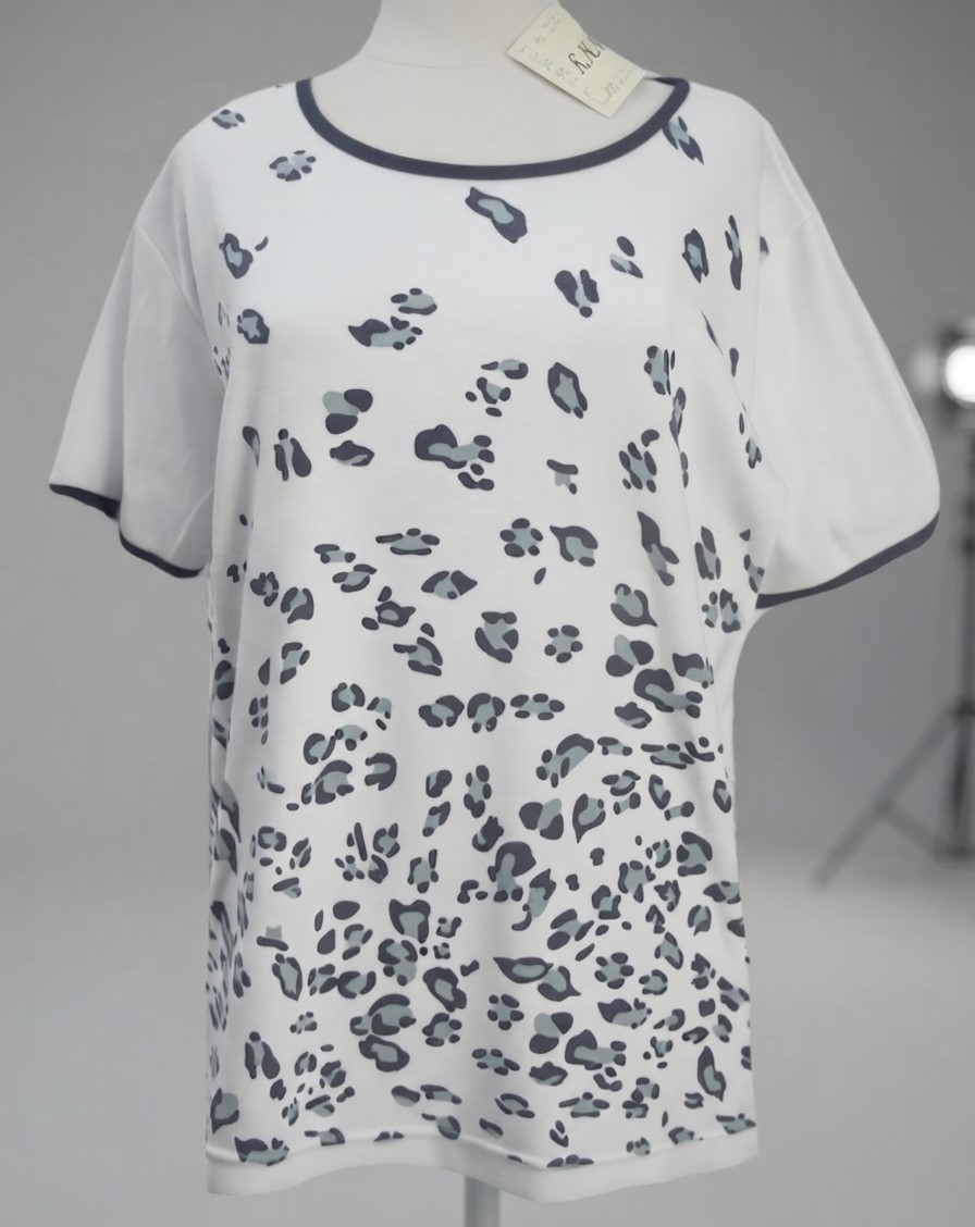 Misses Slate Blue Animal Print Tunic Top NWT
