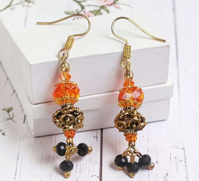 In the Spirit of Fall Autumn Brown Dangle Earrings