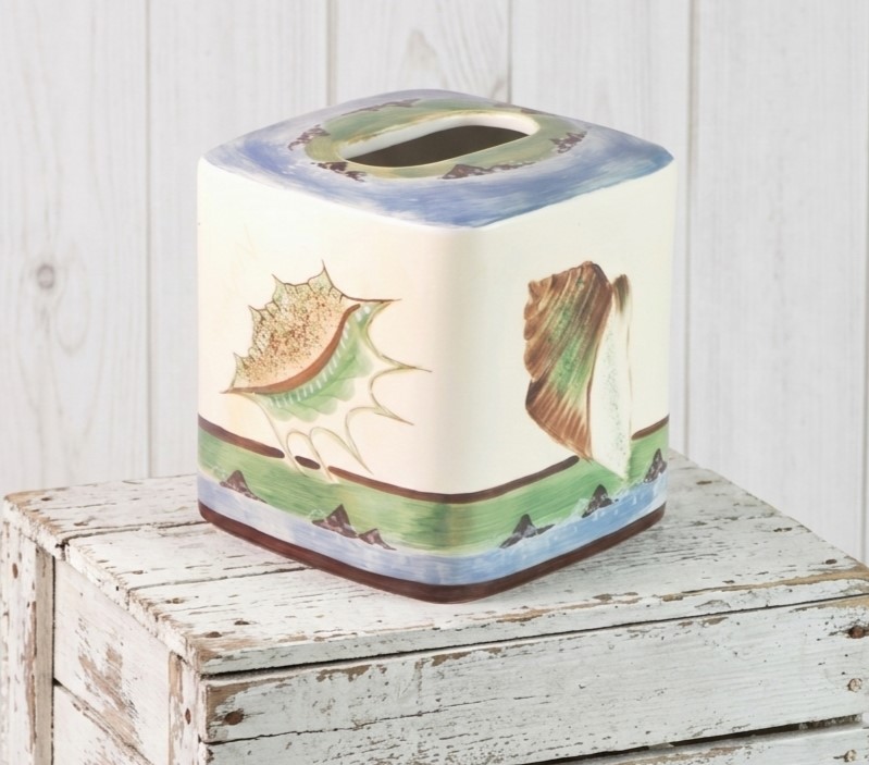 Croscill Ceramic Tissue Box Shell design
