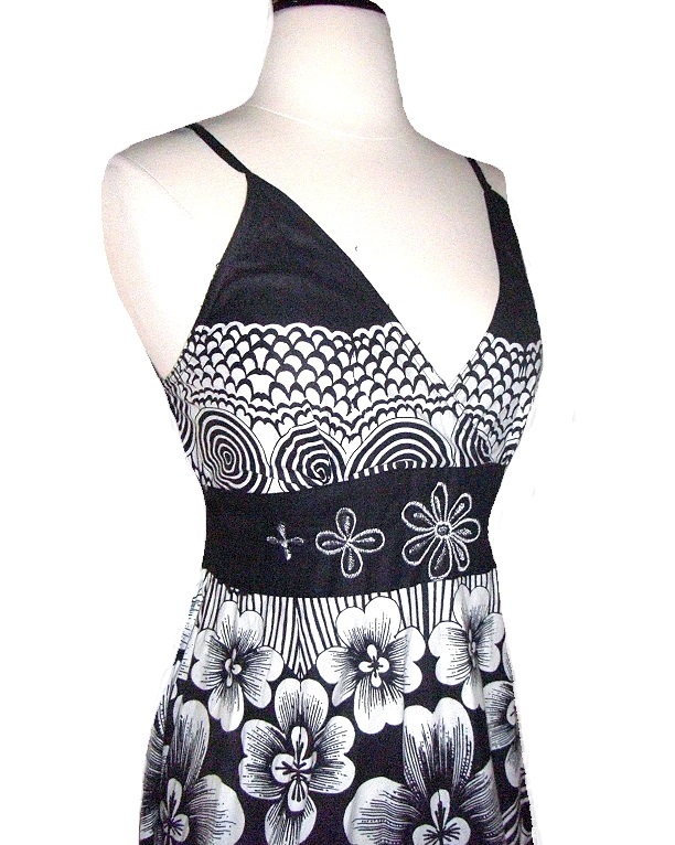 Uniti Casuals Black & White Fit and Flare Sundress NWT