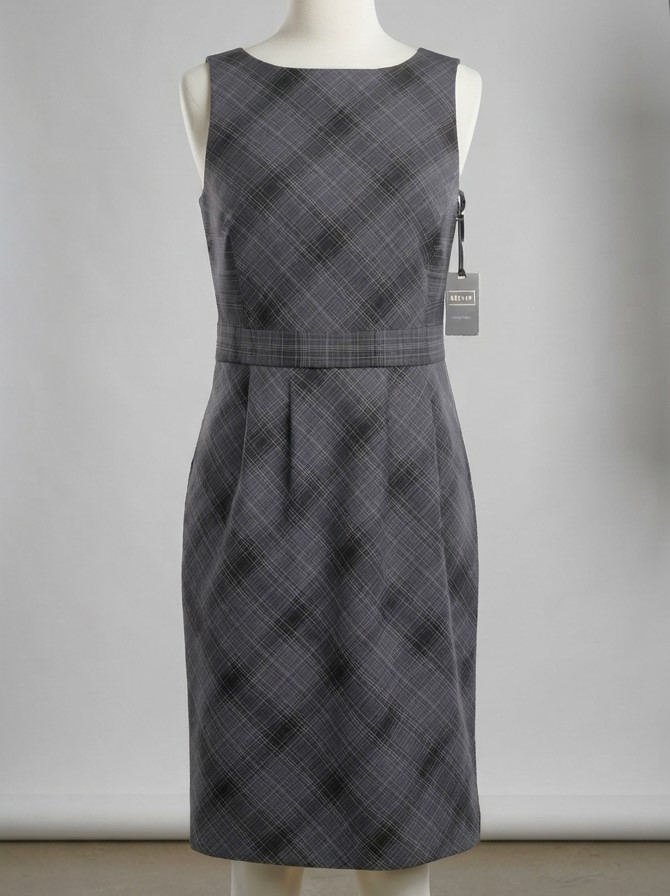 Merona Gray Plaid Sheath Dress NWT