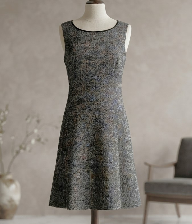 Tahari Wool Blend Tweed Fit and Flare Dress