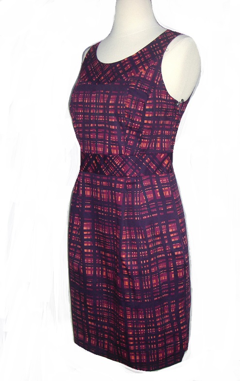 Merona Collection Purple Plaid Dress NWT Sz 2 - Click Image to Close