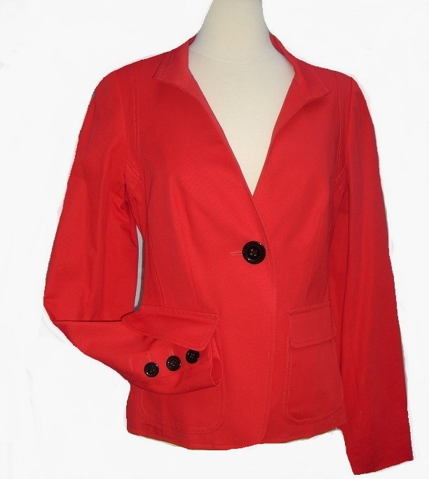 AK Anne Klein Red Fitted Blazer Jacket NWT - Click Image to Close