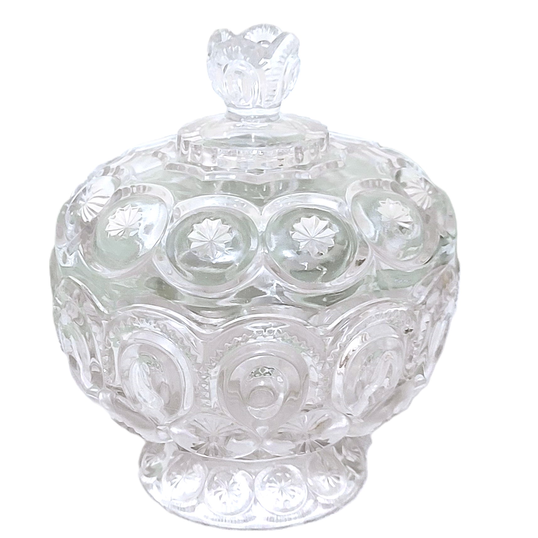 Clear Vintage Glass Covered Candy Dish - Click Image to Close
