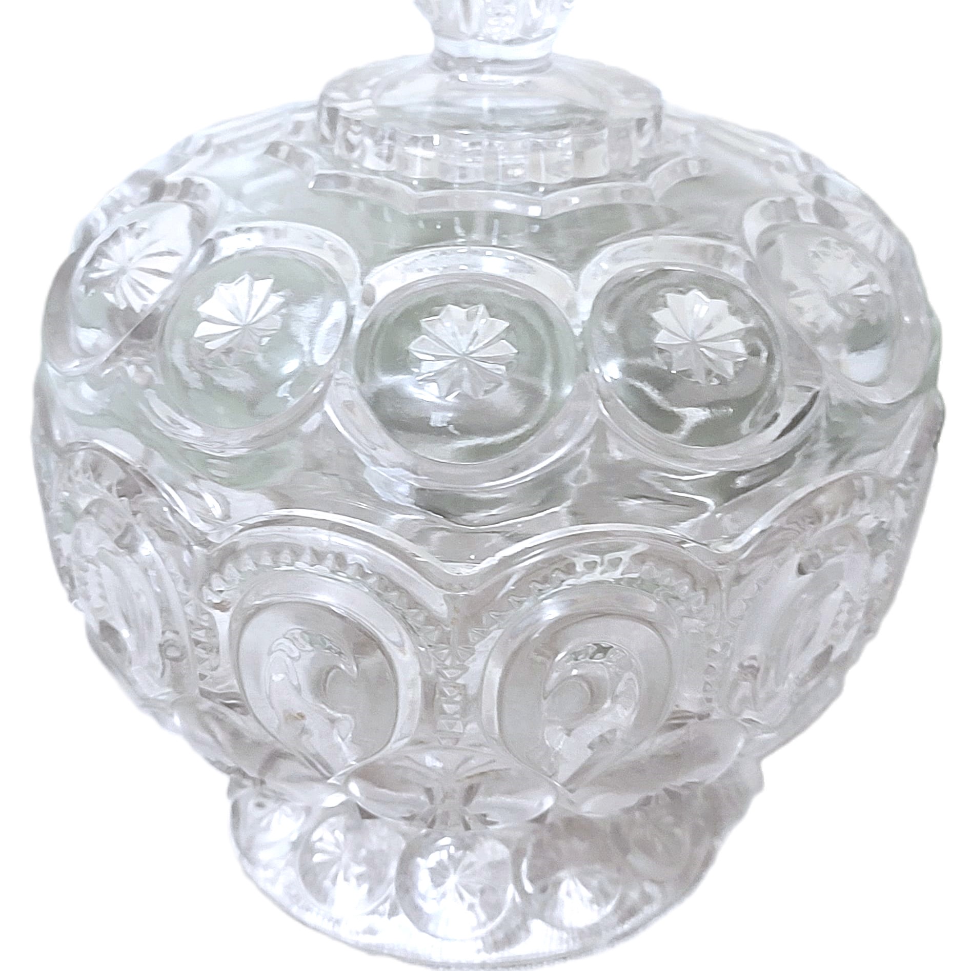 Clear Vintage Glass Covered Candy Dish