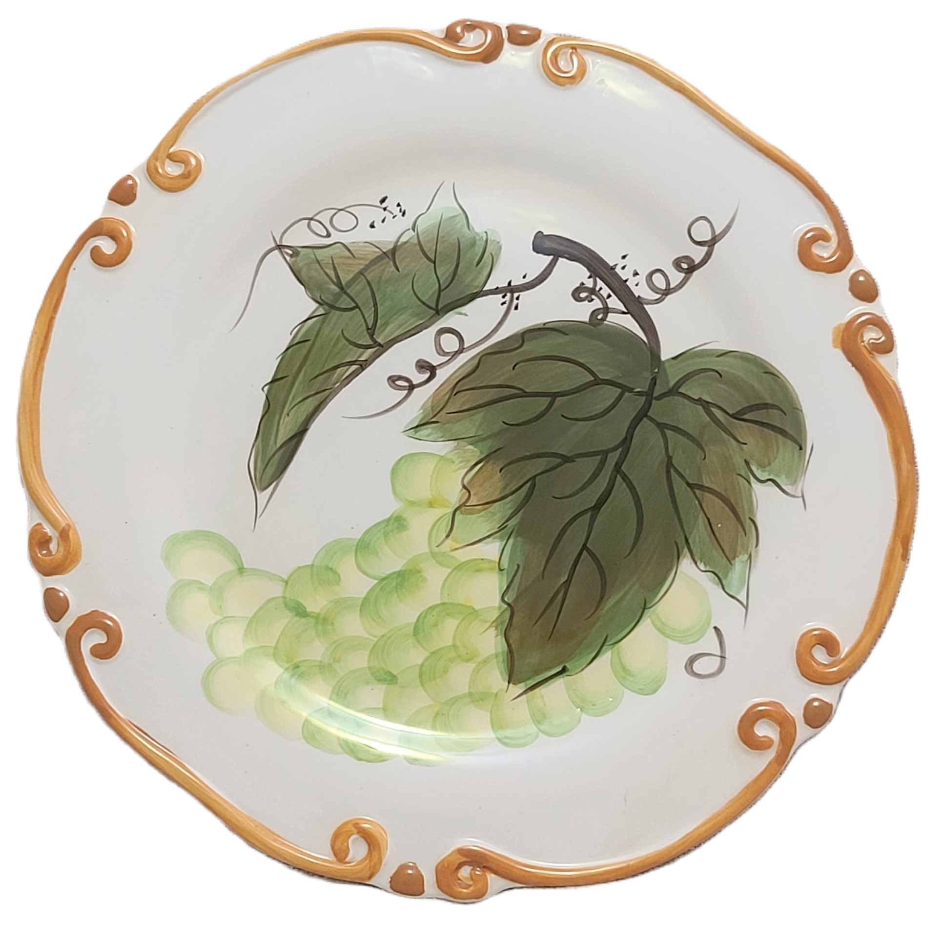 Ambiance Collections Set of 4 Cake Snack Plates - Grape Vines