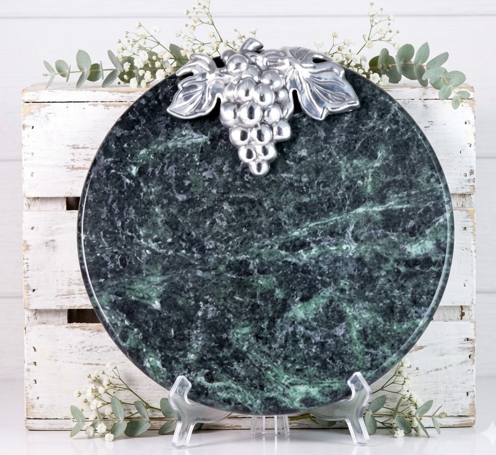 Winsome Wood Marble Classique 12" Round Cheese Board NIB