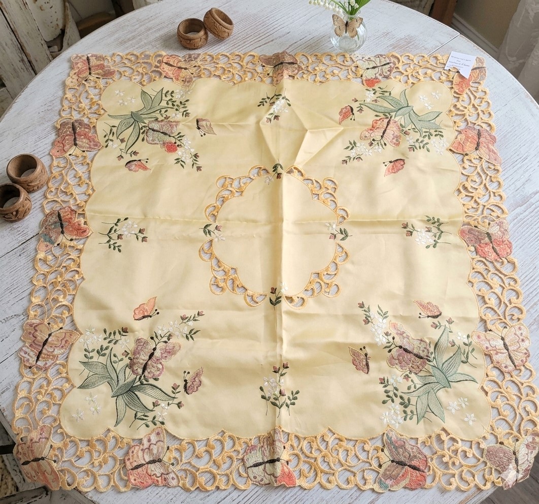 Gebr. Raebel and Sohn German Vintage Butterfly Tablecloth