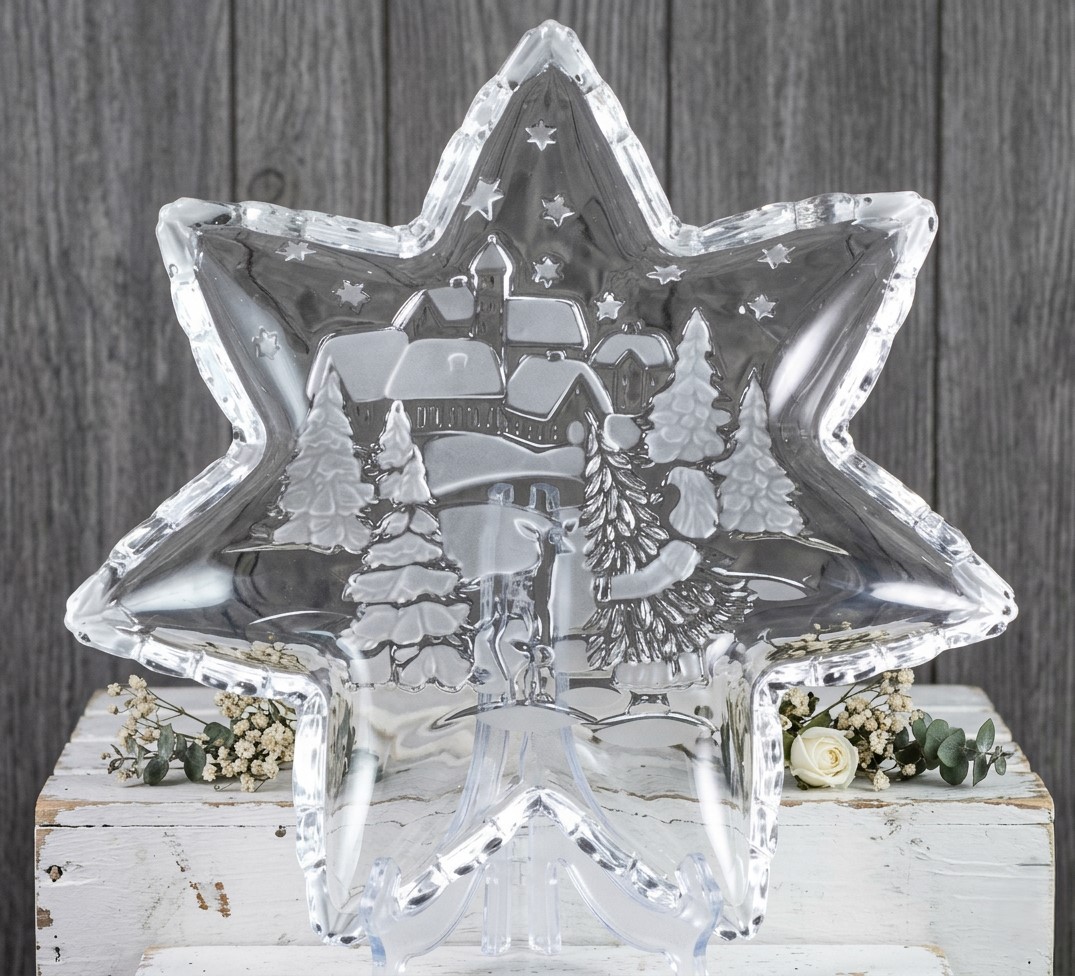 Mikasa Pressed Glass Scalloped Star Dish