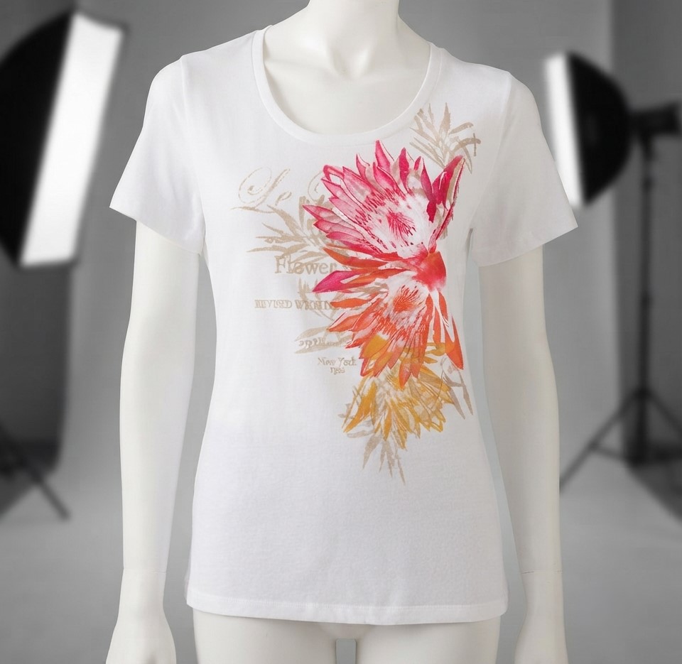 Sonoma Floral Design White Top Size Large NWT