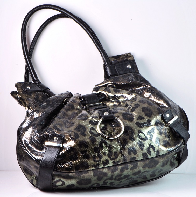 Metallic Animal Print Shopper Handbag by Nadara