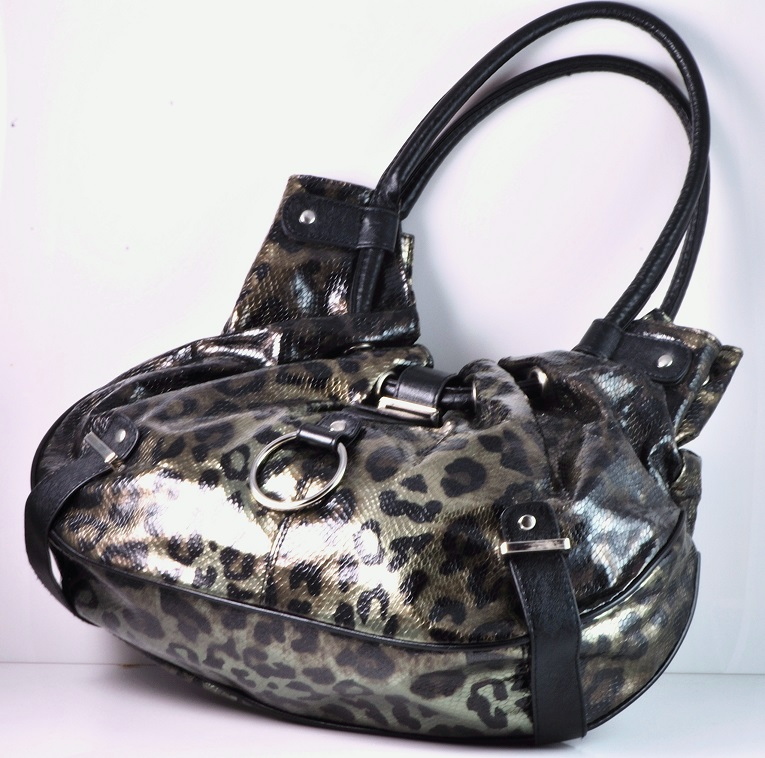 Metallic Animal Print Shopper Handbag by Nadara