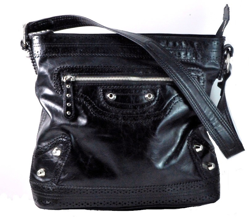 M.C. Marc Chantal Black Messenger Style Handbag - Click Image to Close