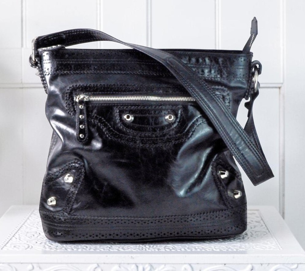 M.C. Marc Chantal Black Messenger Style Handbag
