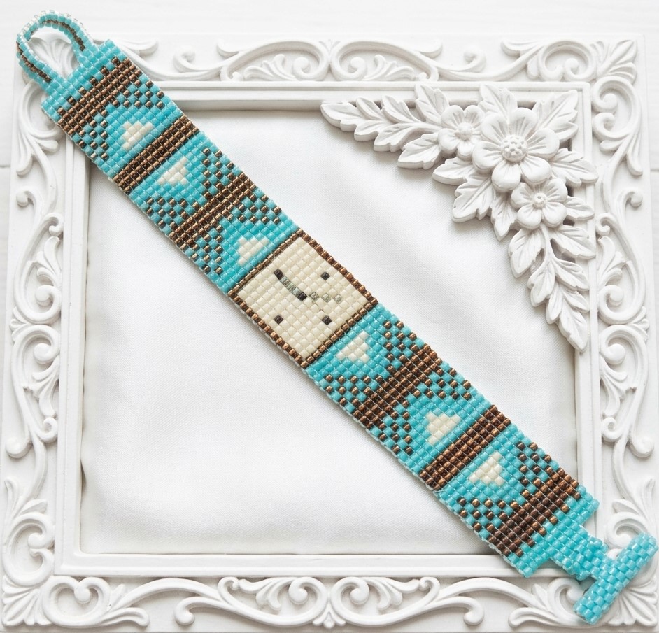 Stuck in Time @ 5:00 Watch Style Peyote Stitch Bracelet