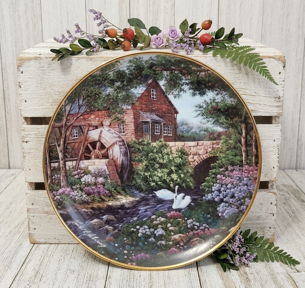 Violet Schwenig Franklin Mint Olde Mill Cottage Limited Ed Plate