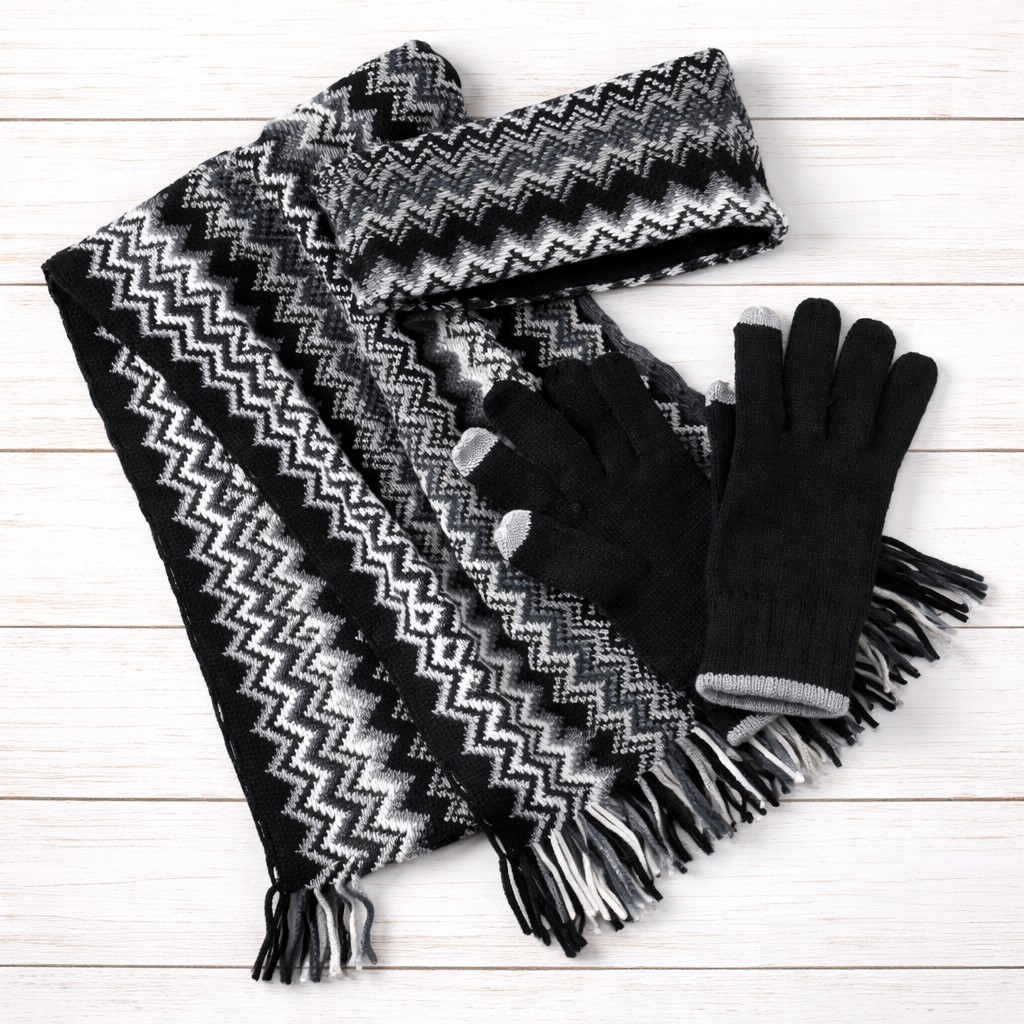 Dearfoams Scarf Set Headwarmer, Glove and Scarf