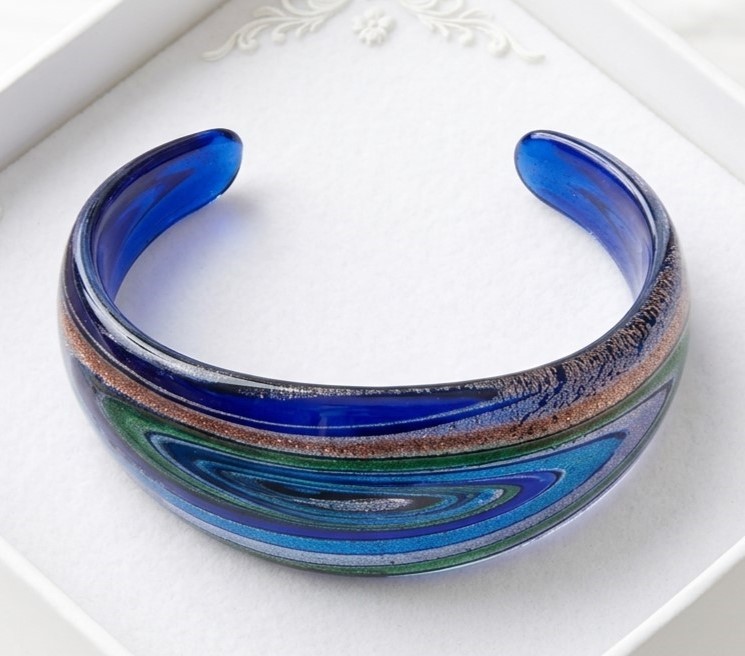 Swirl Art Glass Cuff Bracelet