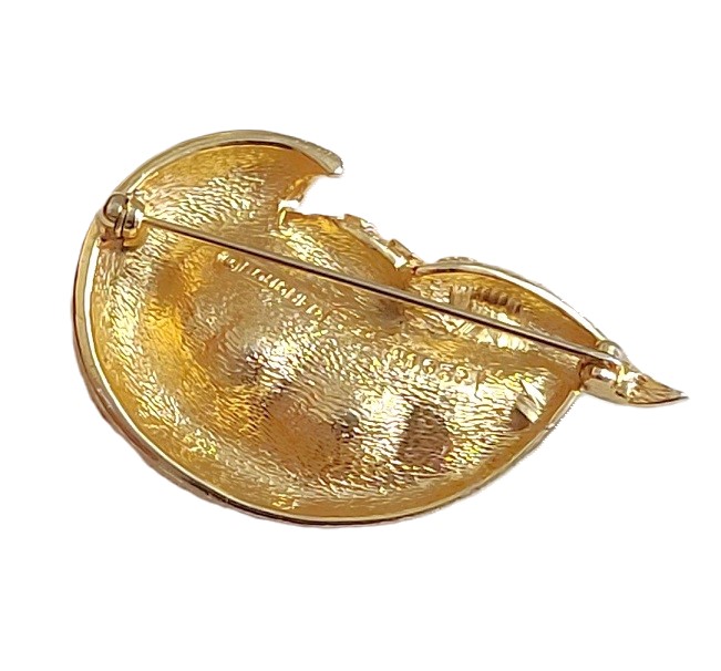 Vintage leaf pin, signed designer Boucher