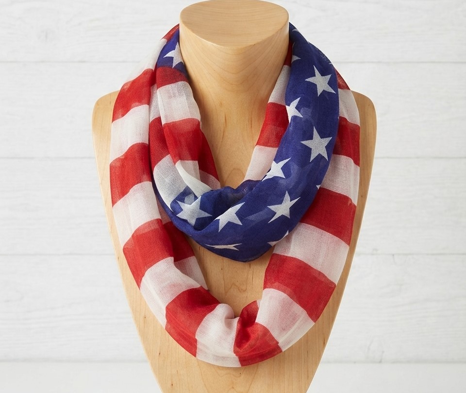 American Flag Stars Stripes Light weight Infinity Scarf