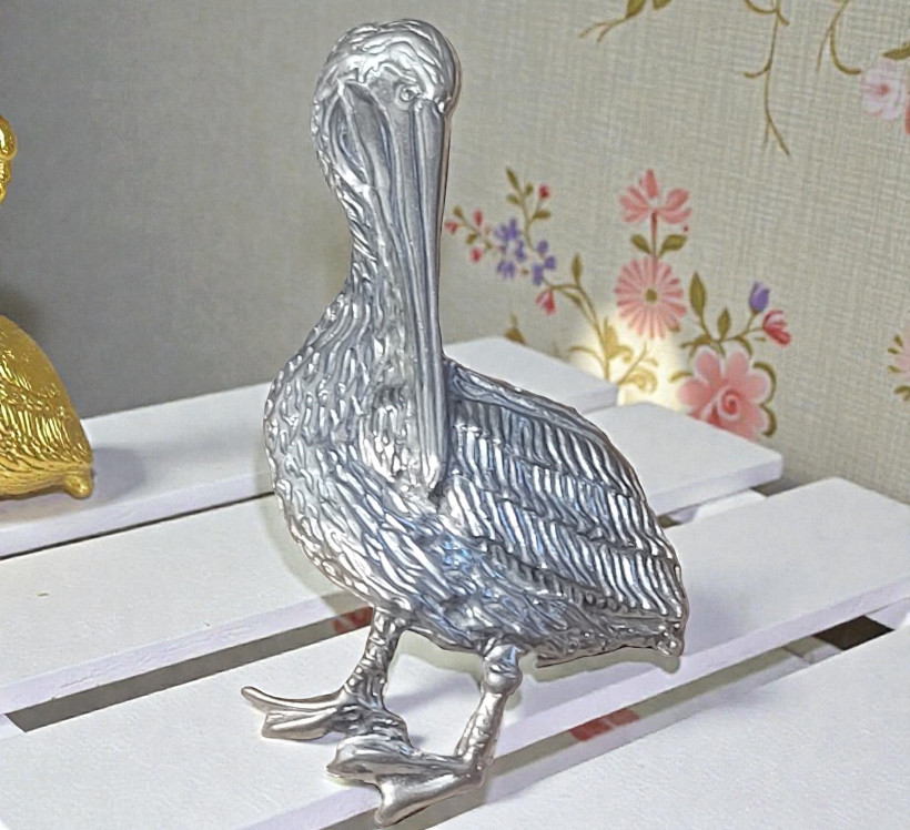 Pelican Silver Pin Signed Maurice Art