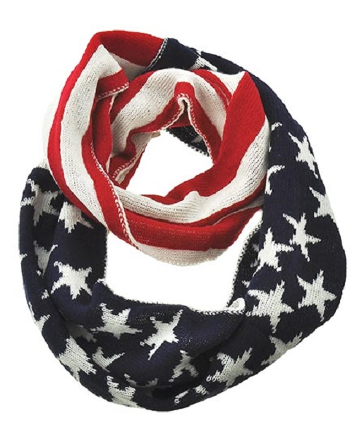 American Flag Stars Stripes Knit Infintiy Scarf