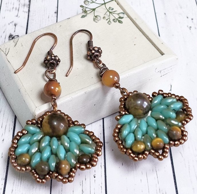 Tiger Eye Gemstone Handmade Earrings