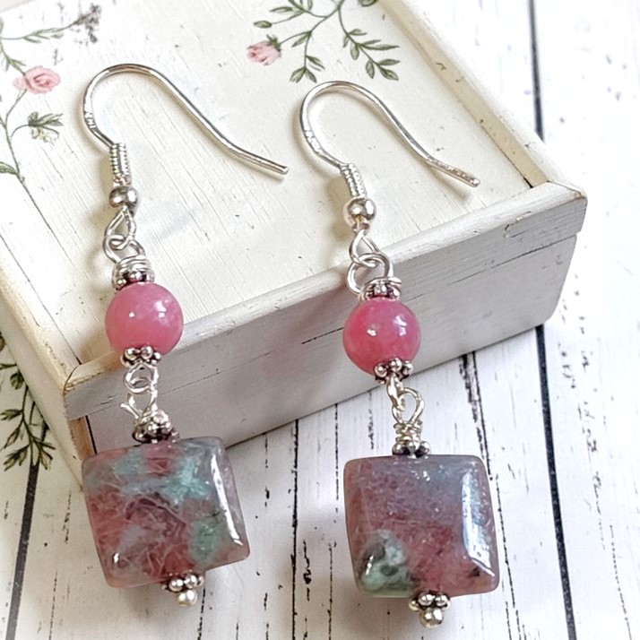 Picaso Jasper Gemstone Dangle Earrings