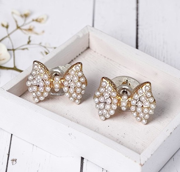 Bowtie Earrings Post Style