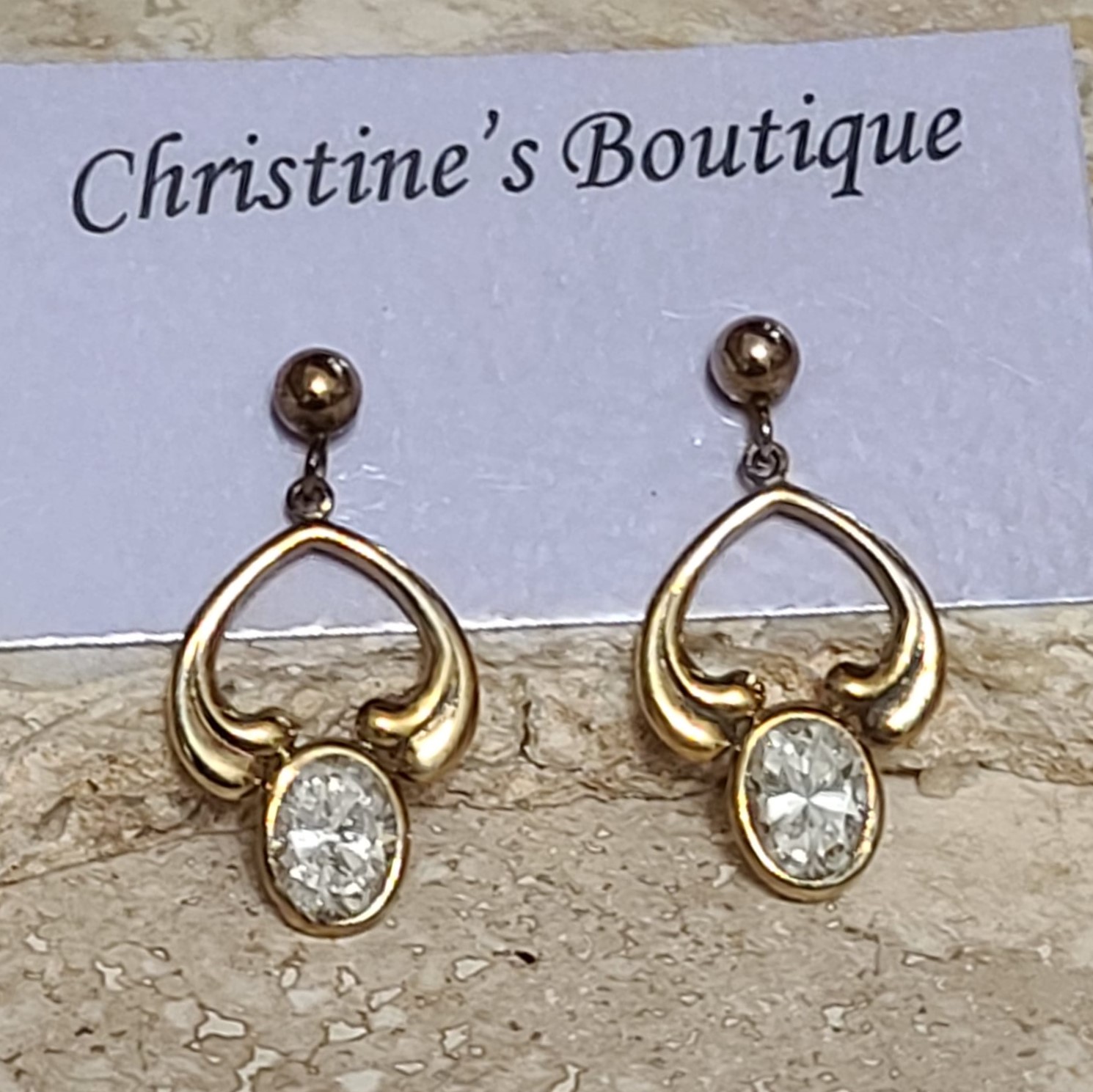 Austrian Crystal Centered Vintage Dangle Earrings