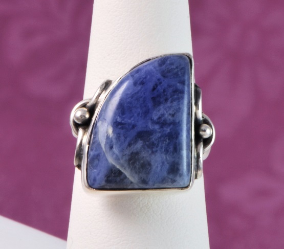 Blue Sodalite Gemstone 925 Sterling Silver Ring Sz 7