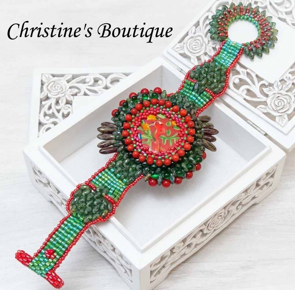 Bohemian Style Watch Style Bracelet with Ceramic Center