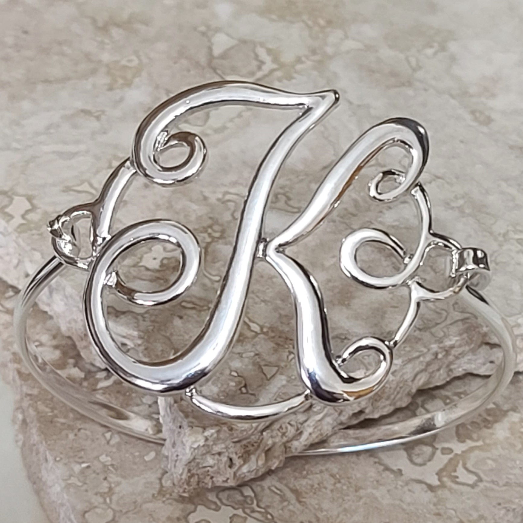Fashion Initial Bracelet Letter "K" - Click Image to Close