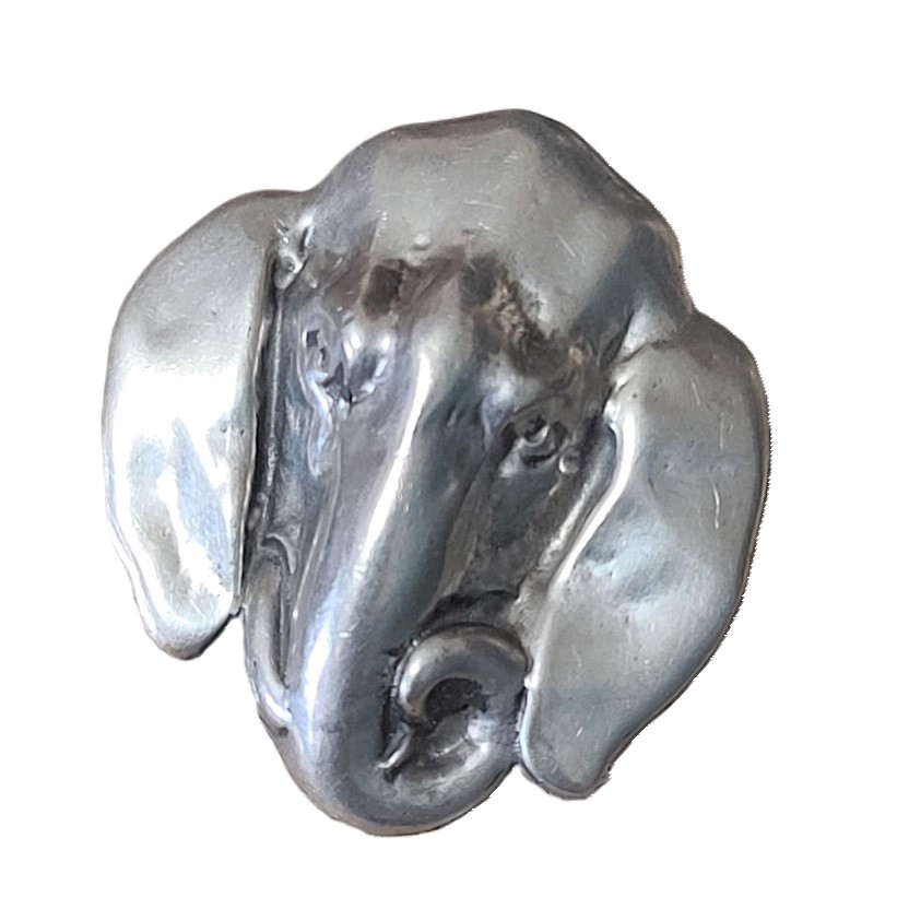 Elephant Slide Pendant or Brooch Signed Fine Pewter - Click Image to Close